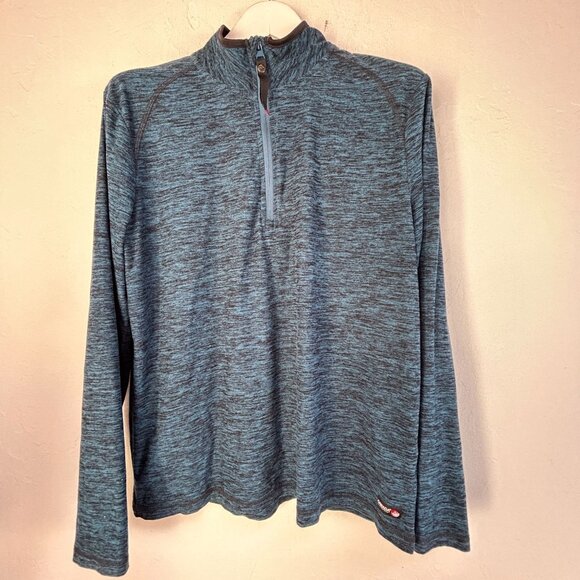 Canada Weather Gear Mens Blue Heather 1/4 Zip Pullover Shirt Large Long Sleeve - Picture 1 of 8